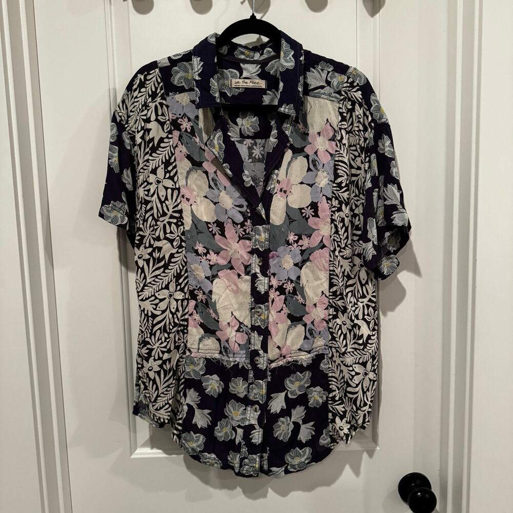 We the Free floral blouse women size medium